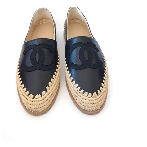 espadrille chanel femme noir|chanel espadrilles women.